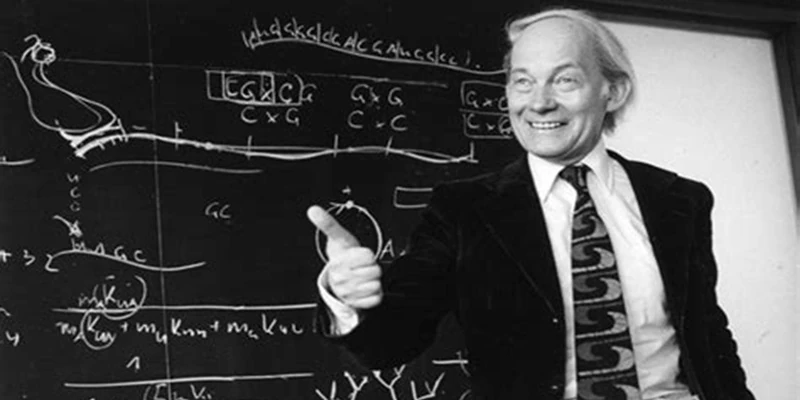 Manfred Eigen bei einem Vortrag